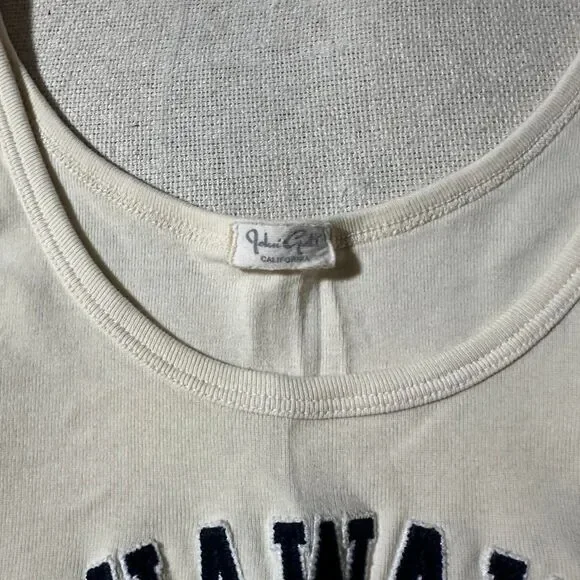 Brandy Melville John Galt Women's XS/S Cream and Navy Hawaii Summer Tank Top - Picture 3 of 5